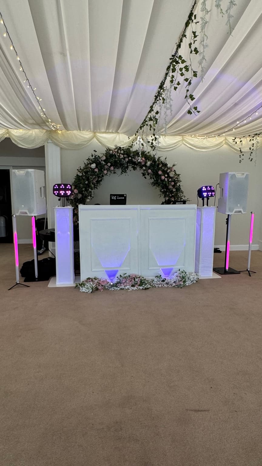 Full wedding DJ production with lighting