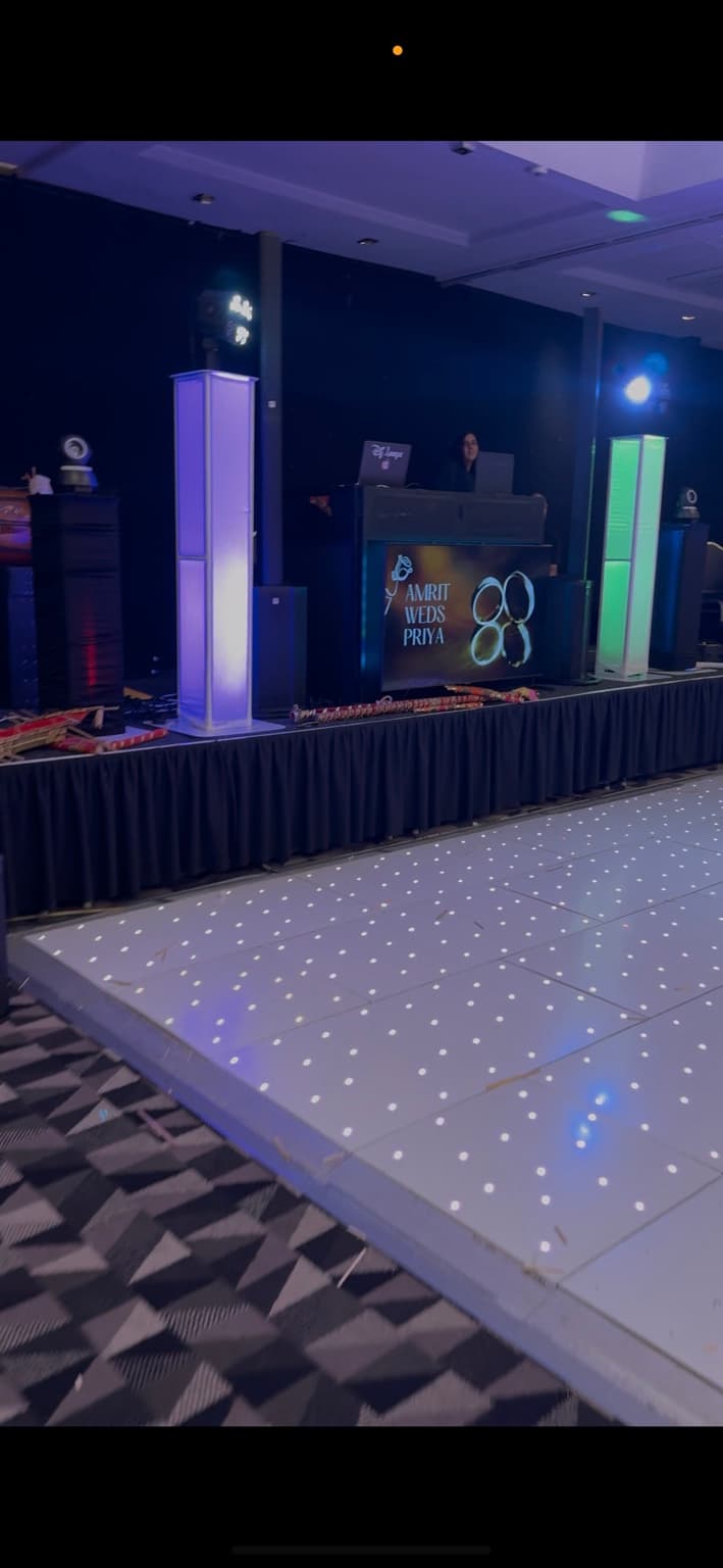 Large wedding dancefloor and DJ production